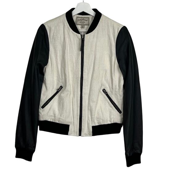 Lucky Brand Jackets & Blazers - Women's Lucky brand Colorblock Cotton W/Leather Bomber Jacket Size Small